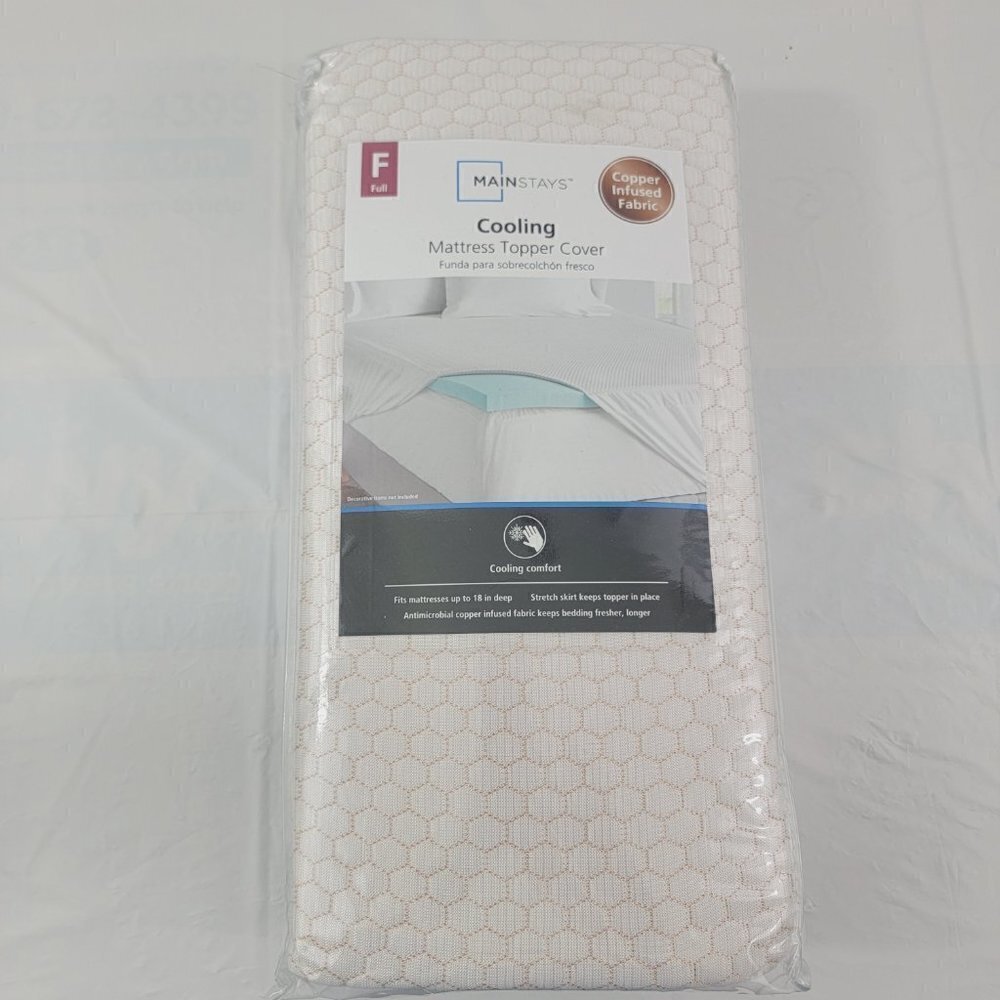 Mainstays COOLING Copper Infused Fabric Mattress Topper Cover – Full Size